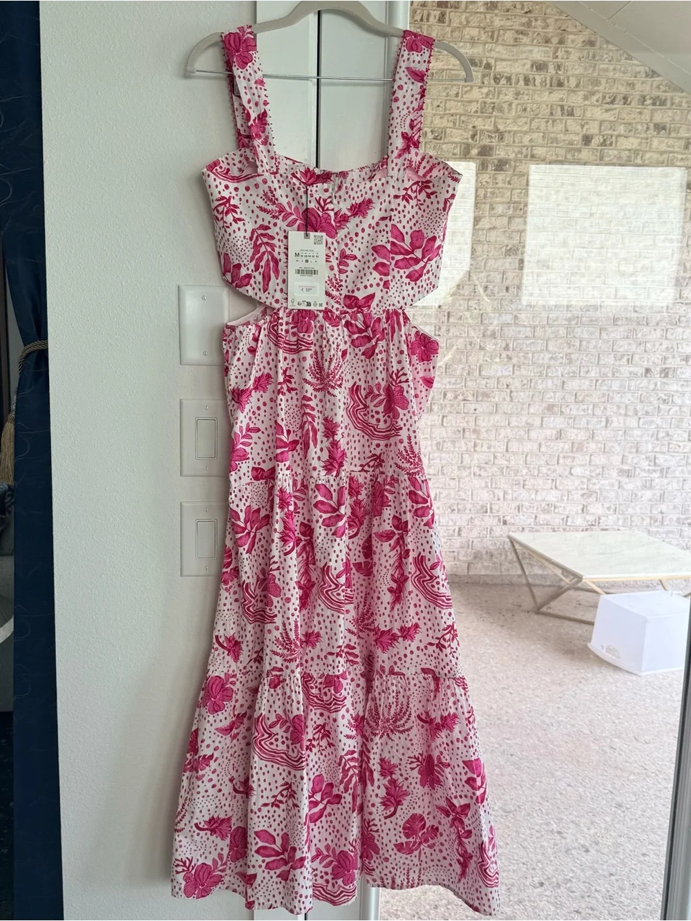 Zara Pink Floral Cutout Maxi Dress - Picture 4 of 13